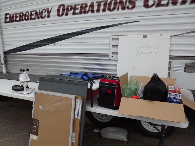 Operations trailer during demobilization